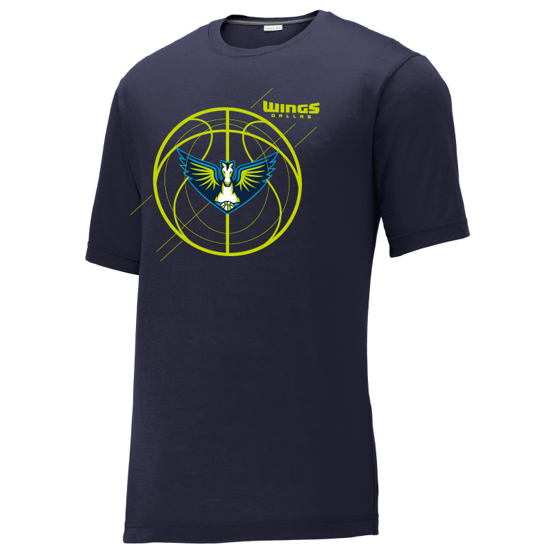 Dallas Wings Outline Ball Performance T-Shirt