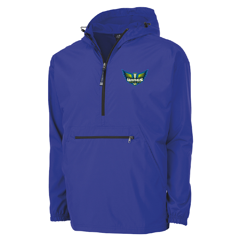 Dallas Wings Pack-N-Go Pullover Hooded Windbreaker