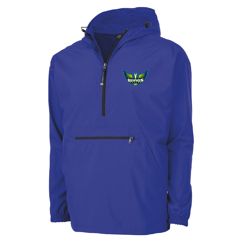 Dallas Wings Pack-N-Go Pullover Hooded Windbreaker