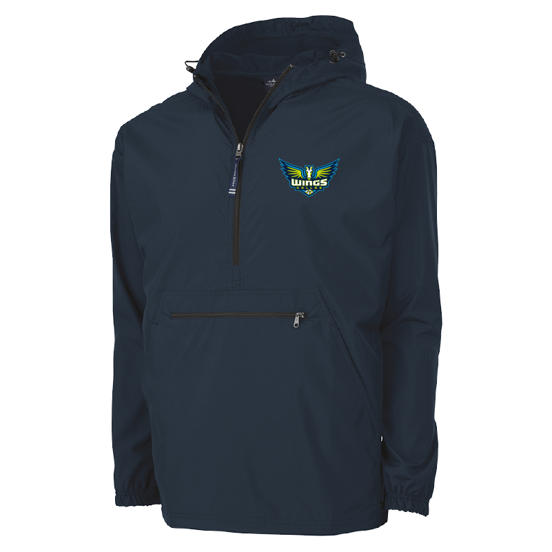 Dallas Wings Pack-N-Go Pullover Hooded Windbreaker