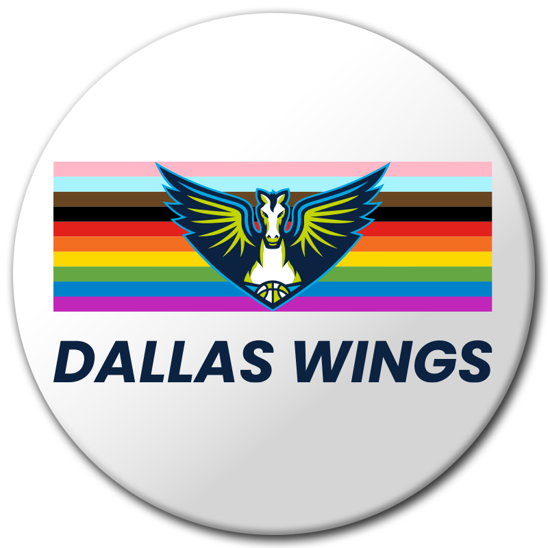 Dallas Wings Pride Flag Button