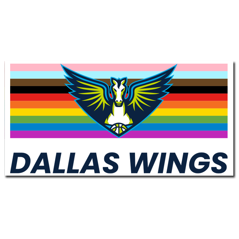 Dallas Wings Pride Flag Vinyl Decal