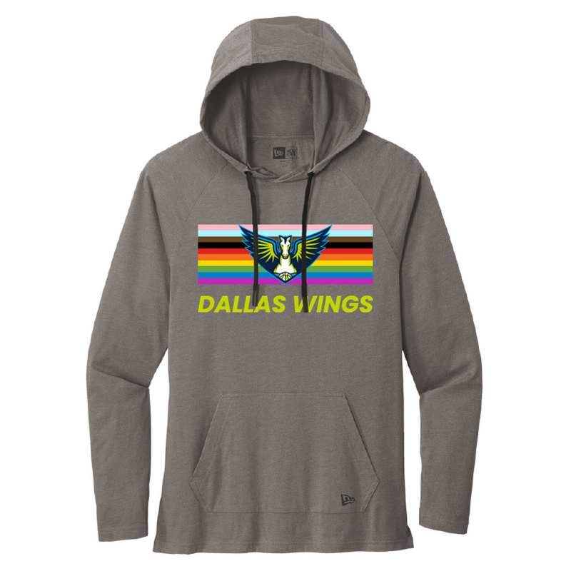 Dallas Wings Tri-Blend Pride Flag Hoodie T-Shirt