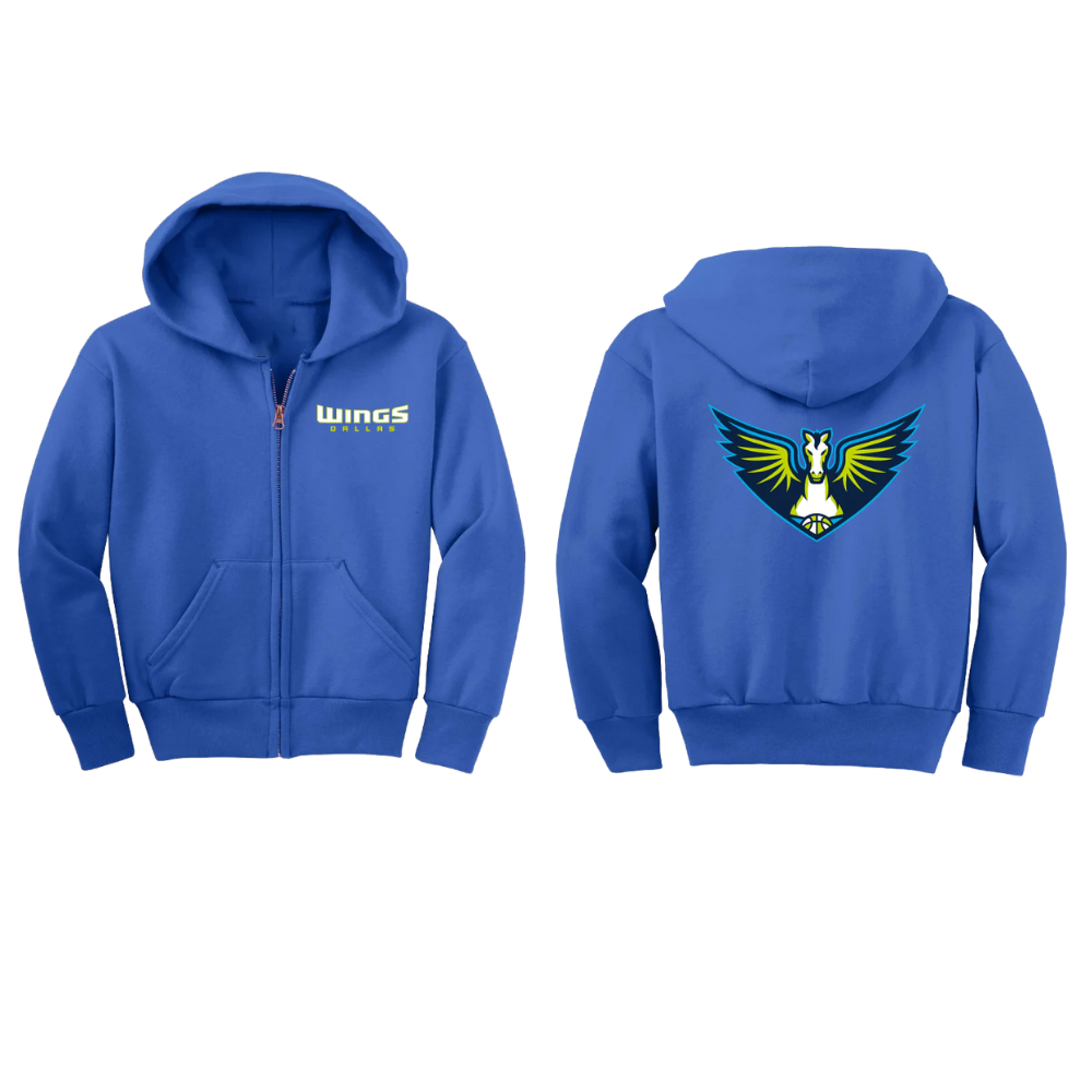 Dallas Wings Youth Logo Zip Hoodie