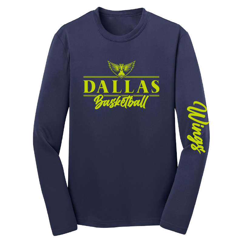 Dallas Wings Youth Long Sleeve Performance T-Shirt